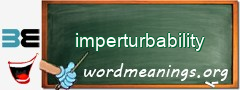 WordMeaning blackboard for imperturbability